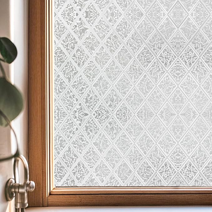 Window Privacy Film, Removable Static Cling, Stained Glass Decorative Window Film, Vinyl Covering for Home Kitchen Living Room, Gleaming Wings, 17.3" x 78.7"