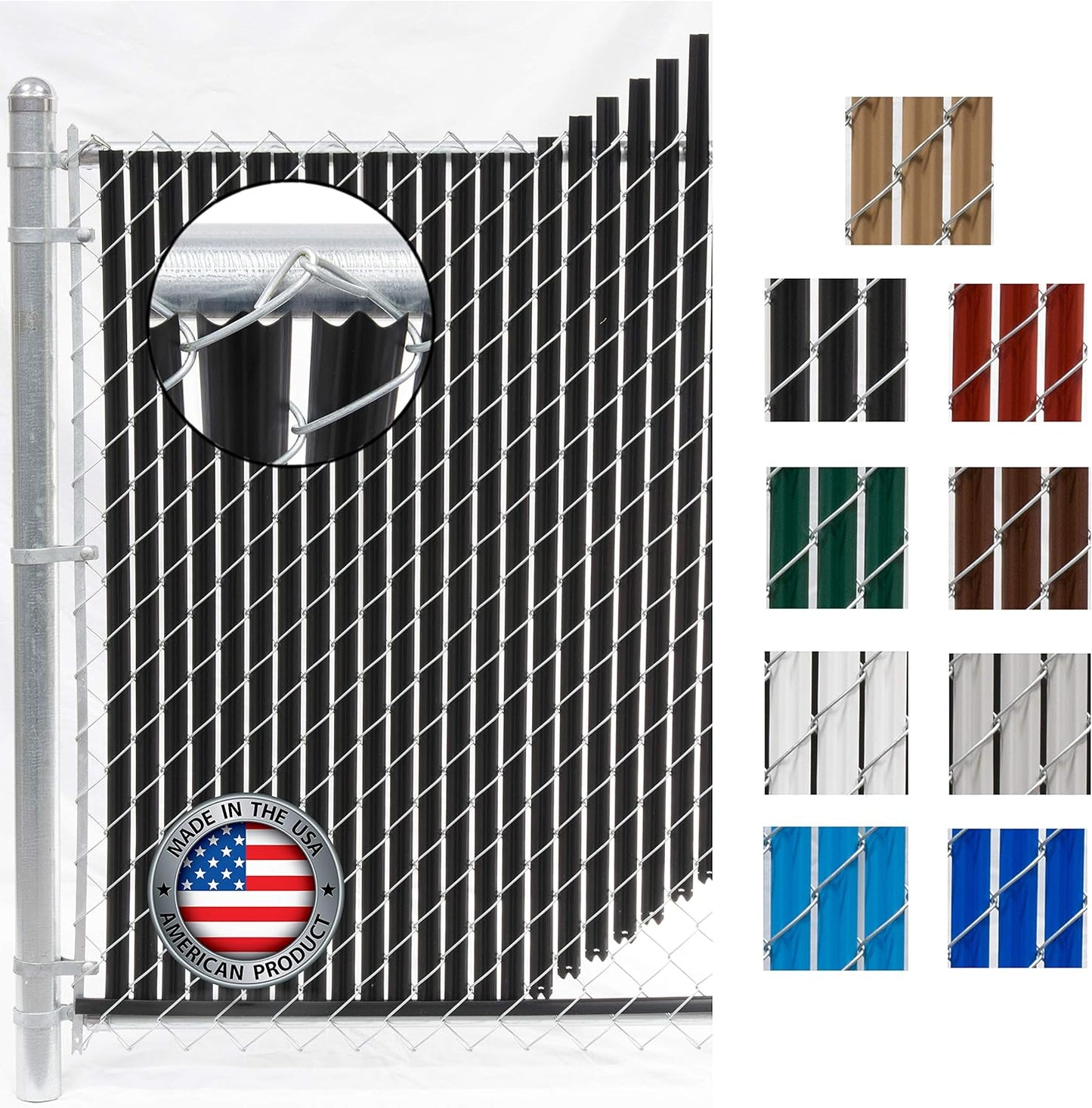 Wave Slat (9 Colors) Single Wall Bottom Locking Privacy Slat for 4', 5', 6', 7' and 8' Chain Link Fence (4 ft, Black)