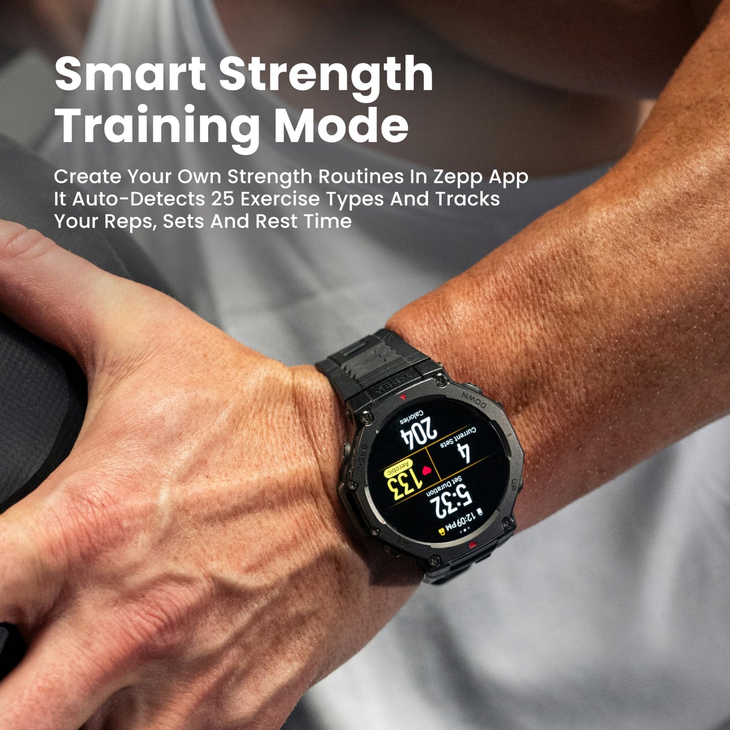Amazfit T-Rex 3 Rugged/Military Smart Watch 48mm, 27 Day Battery, GPS (with Privacy), Offline Maps, 328 Feet Water-Resistant, 170 Fitness/Sport Modes, AI, Voice Control, for Android or iPhone, Lava