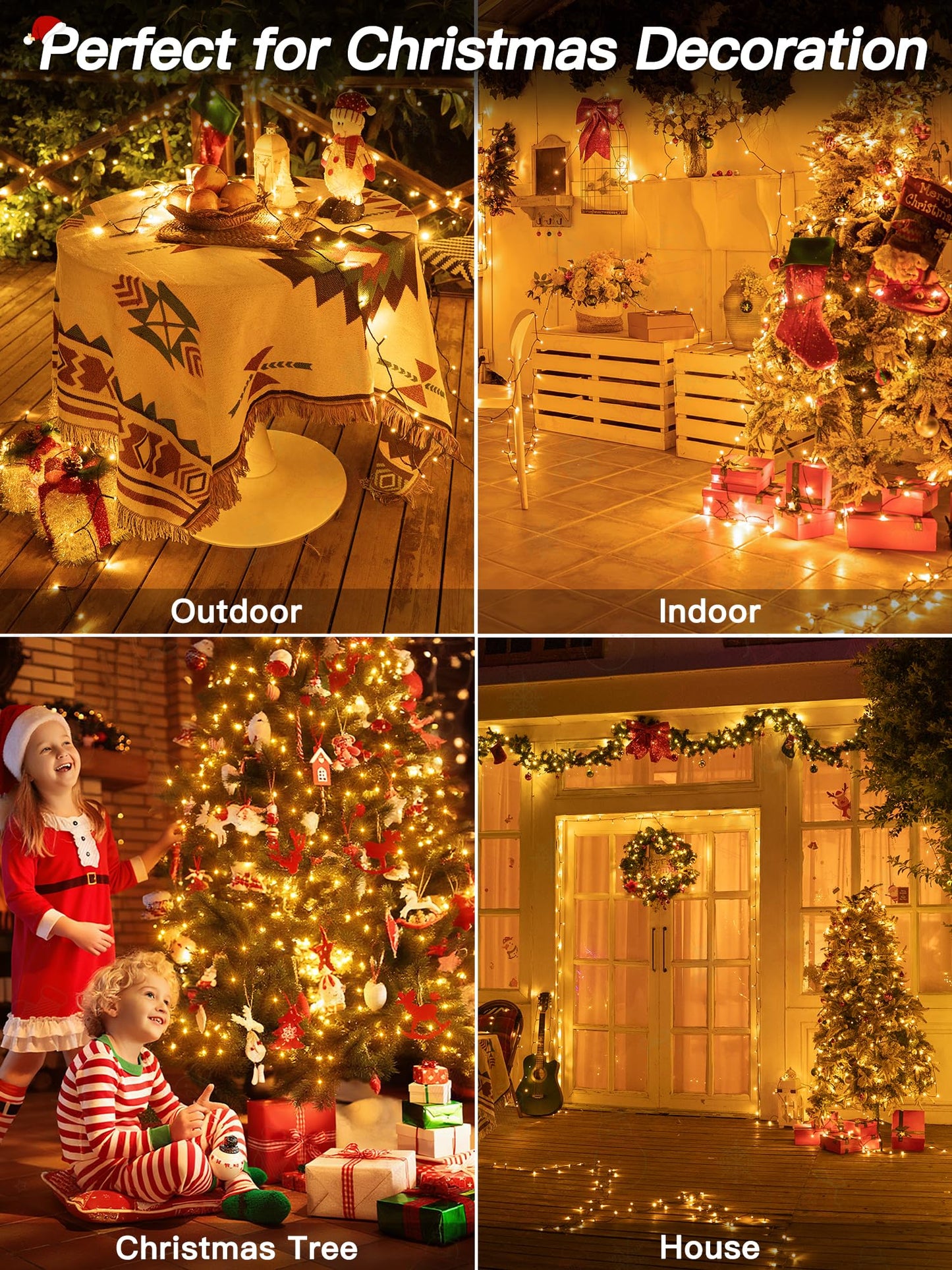 Guhope Christmas Lights 131Ft 400 Led  Christmas Tree Light With 8 Lighting Modes  Outdoor Waterproof String Lights With Remote And Timer  Fairy Light For Holiday Decor (Warm White)