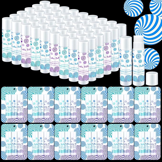Leelosp 36 Pcs Christmas Lip Balm Candy Shapes Lipstick Set Lip Care Sugar Moisturizing Balms Natural Organic for Christmas Gifts Stocking Stuffers for Coworker Employee Winter Holiday Party Favors