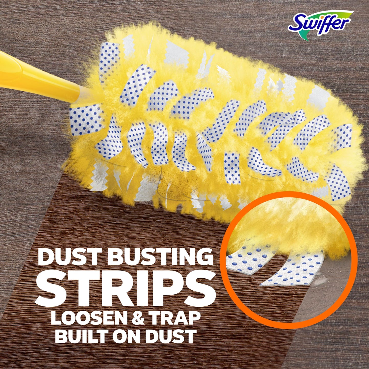 Swiffer Dusters Heavy Duty, Feather Head Multi-Surface Duster Refills for Cleaning, Unstopables, Yellow, 24 Count (4 Packs of 6)
