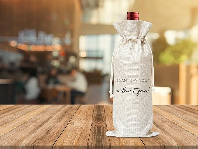 Officiant Gifts Wine Bag - Gifts For Wedding Officiant,Wedding Host,Pastor Gift Ideas - Cotton Burlap Wine Bag (1 Pcs) - WB050