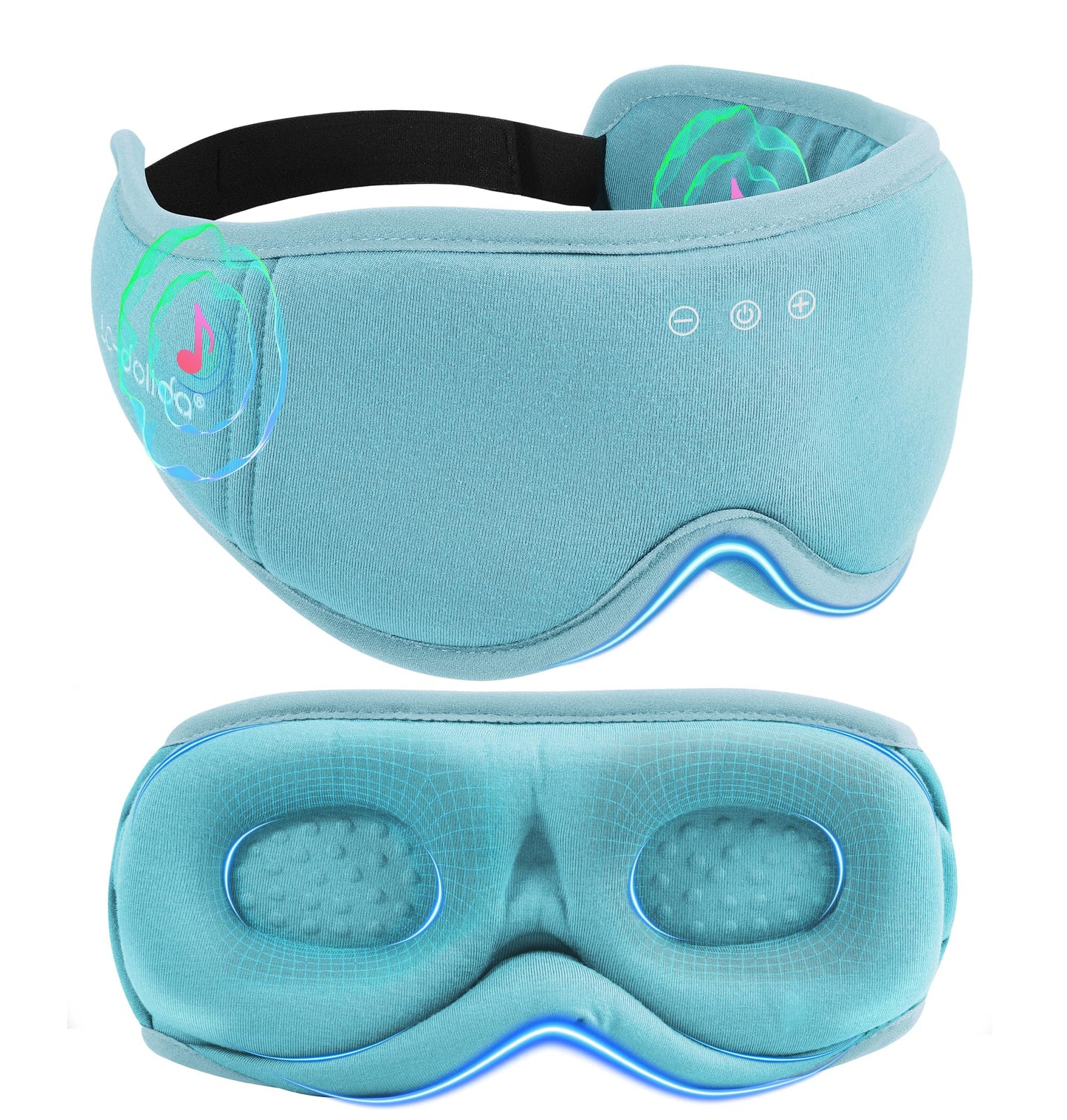 BambooCotton 3D Bluetooth Sleep Mask, LC-dolida 2025 New Sleep Headphones, Wireless Comfort, Sustainable Luxury for Better Sleep