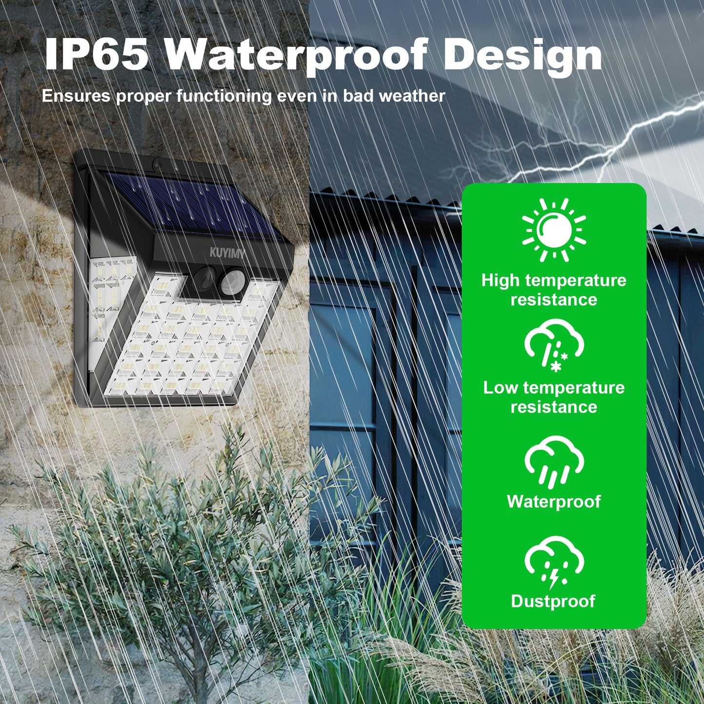 Kuyimy Solar Lights Outdoor  72 Led Motion Sensor Wall Light  Ip65 Waterproof And 3 Lighting Modes  Solar Powered Security Wireless Light Outside For Patio  Garden  Fence  Porch  Front Door(6 Packs)