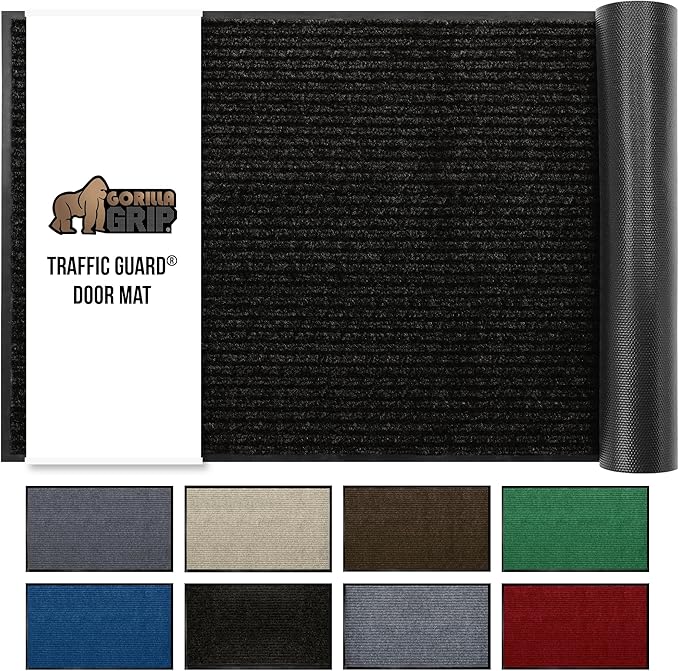 GORILLA GRIP Waterproof Traffic Guard Door Mat, Heavy Duty Entryway Mats, Strong Backing Commercial Utility Rugs for Offic...