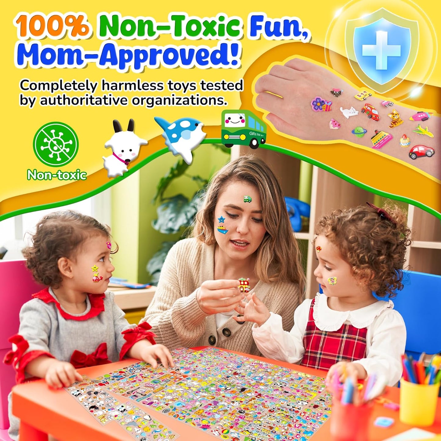 Sinceroduct 3D Puffy Stickers for Kids, Resuable Foam Sticker for Toddler, Boys, Girls.Safe and Easy Peel Stickers for Toddlers Teachers as Reward, Craft Scrapbooking