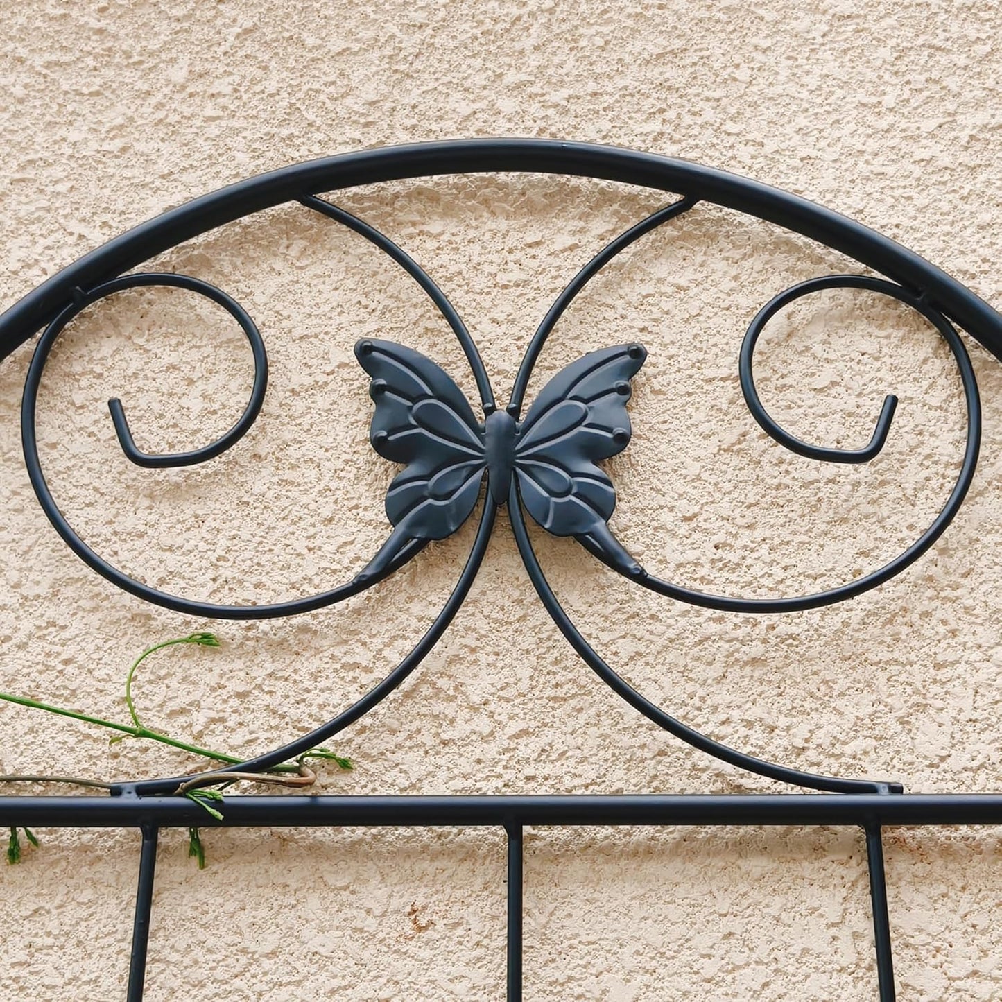 8 Pack Metal Garden Trellis for Climbing Plants, 86.7" Tall Rustproof Outdoor Trellis Panel with Line Butterfly Design, Decorative Black Iron Plant Support for Vine, Rose, Flower, Garden Wall