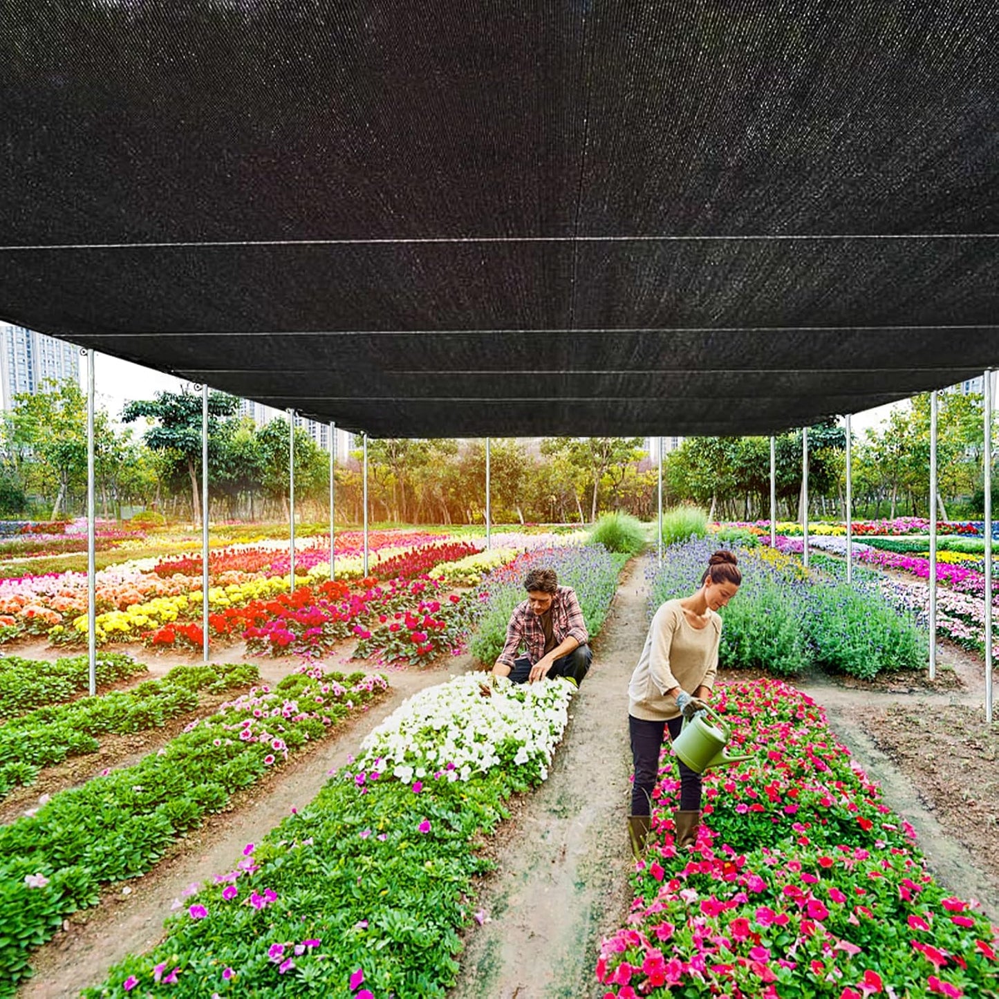 QLOFEI 18x20 FT Shade Cloth for Garden, 80% Sunblock Shade Neting Cover with Grommets, UV Protection Screens for Patio Plants Greenhouse, Mesh Tarp for Kennel Chicken Coop Pergola Outdoor
