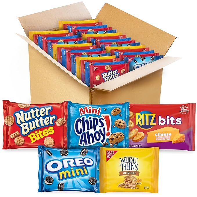 OREO Mini Cookies, Mini CHIPS AHOY! Cookies, RITZ Bits Cheese Crackers, Nutter Butter Bites & Wheat Thins Crackers, Nabisc...