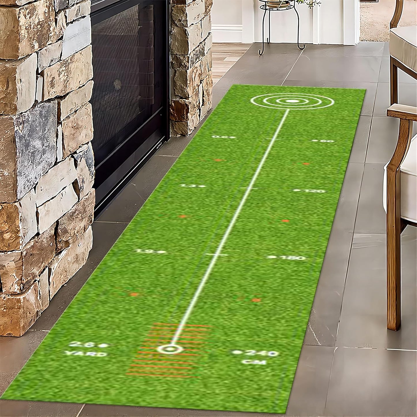 Golf Throw Carpet Runner for Entrance, 2x10ft, Sports Lawn Entrance Rug, Cozy Soft Home Decor Absorbent Kids Rugs, Foldable Washable Breathable Anti-Slip Rug for Front Door Dining Room