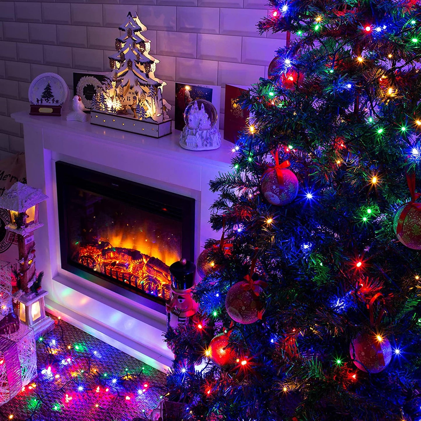 Dazzle Bright Christmas String Lights 400 LED Multi-Colored Waterproof 8 Modes Model HB-200COI