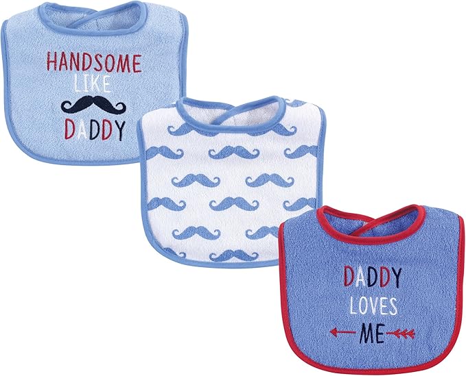 Luvable Friends Unisex Baby Cotton Terry Drooler Bibs with Fiber Filling