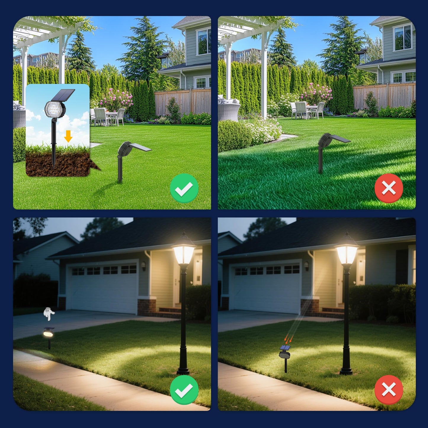 Solar Spot Lights Outdoor Waterproof Ip65  3 Modes Solar Lights Outdoor 35 Led Landscape Lighting  Spot Uplights For Garden Patio Yard Walkway Driveway House Backyard  6 Pack Neutral White(4000K)