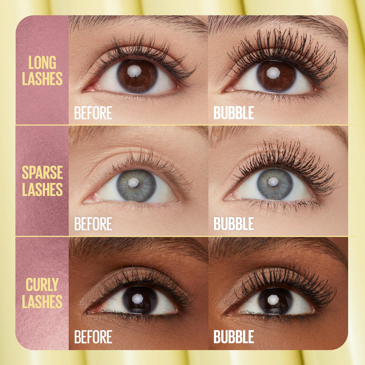 Maybelline The Colossal Bubble Washable Mascara, Buildable Mascara Volume and Length Formula for Bold, Separated Lashes, Blackes