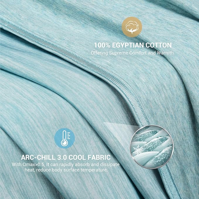 Elegear Revolutionary Cooling Blanket Throw Absorbs Heat to Keep Body Cool for Night Sweats, Arc-Chill 3.0 Cool Fiber Q-Max>0.5 for Hot Sleepers, Lightweight Summer Cold Blankets for Sleeping, Green