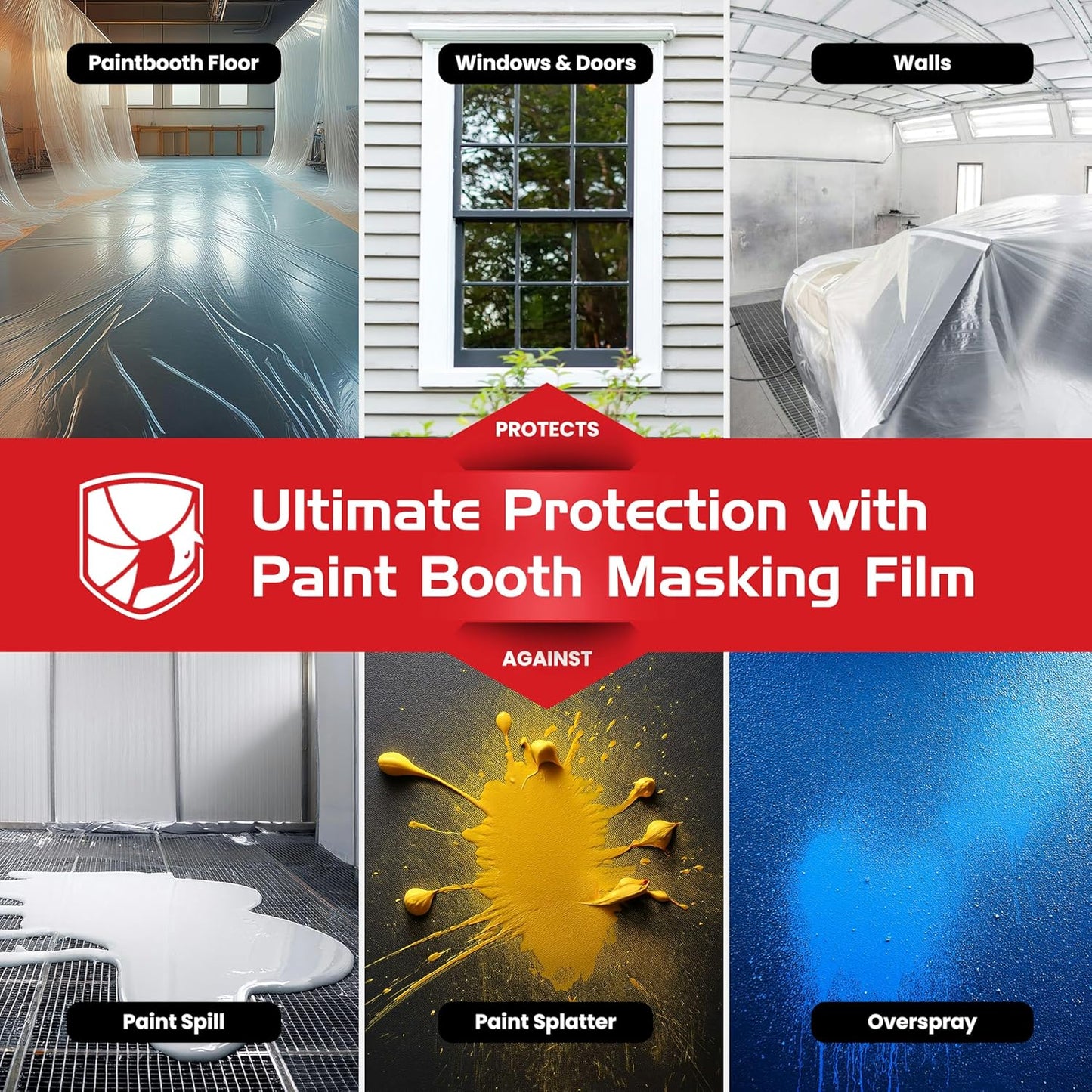 ArmorDillo Paint Booth Floor & Wall Film Free Knife, 3mil w/Metallocene. Only White-Opaque, Anti-Static, Easy-Start, Washable, Skid-Resistant - 36" x 300' Asteroid-Proof...Probably