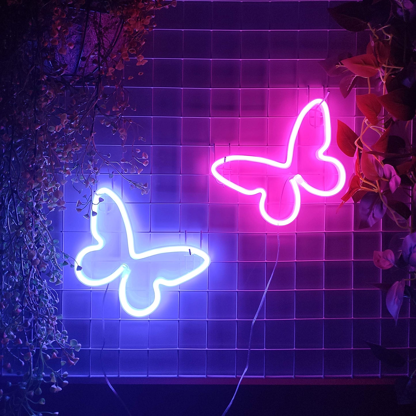 Jywj Butterfly Neon Sign - Pink Led Table Decoration, Usb/Battery Powered, Model Jy-Bf-Pk01, Perfect For Bedroom And Events