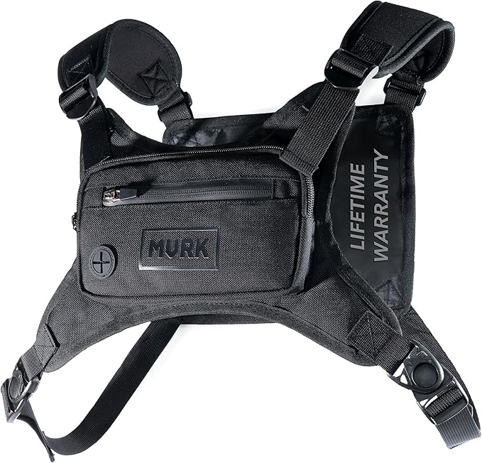 MVRK Water Resistant Chest Pack - Running Vest for Workouts, Running Phone Holder Extra Storage, Lightweight Running Pack
