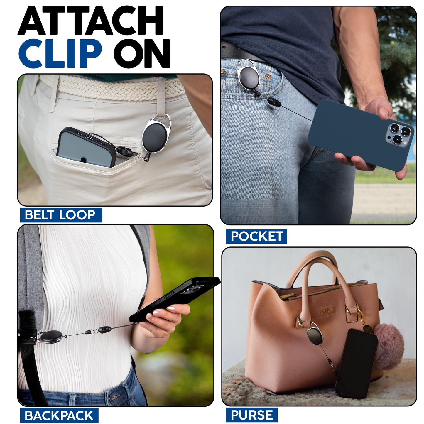 Securisee Phone Assured Retractable Tether - Never Lose Your Device With Our Durable Leash - Anti-Theft And Anti-Drop Phone Lany