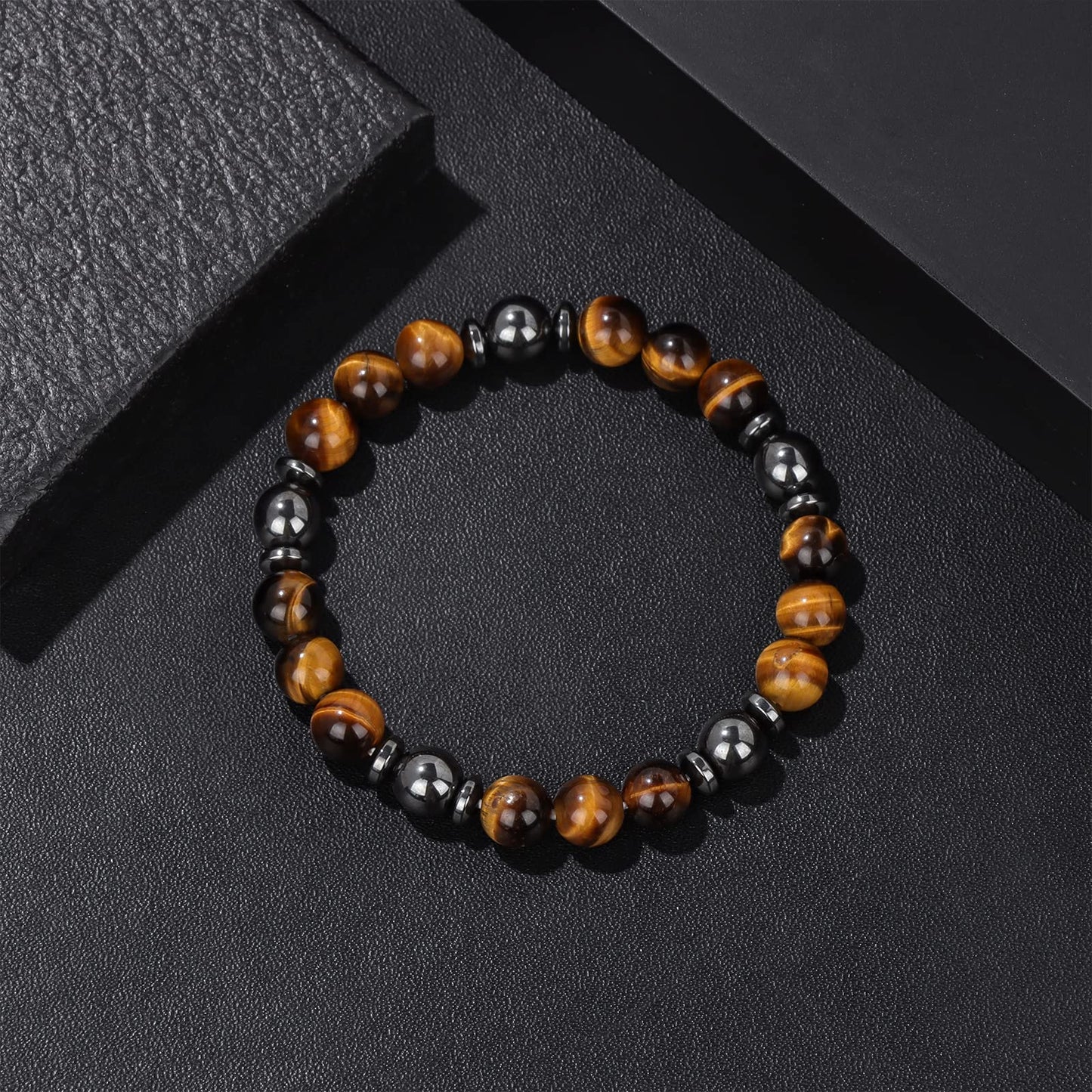 GolbalJew Healing Bracelet For Women Anxiety Tiger Eye & Hematite Beaded Bracelets Jewelry Healing Stone Bracelet Stress Relief