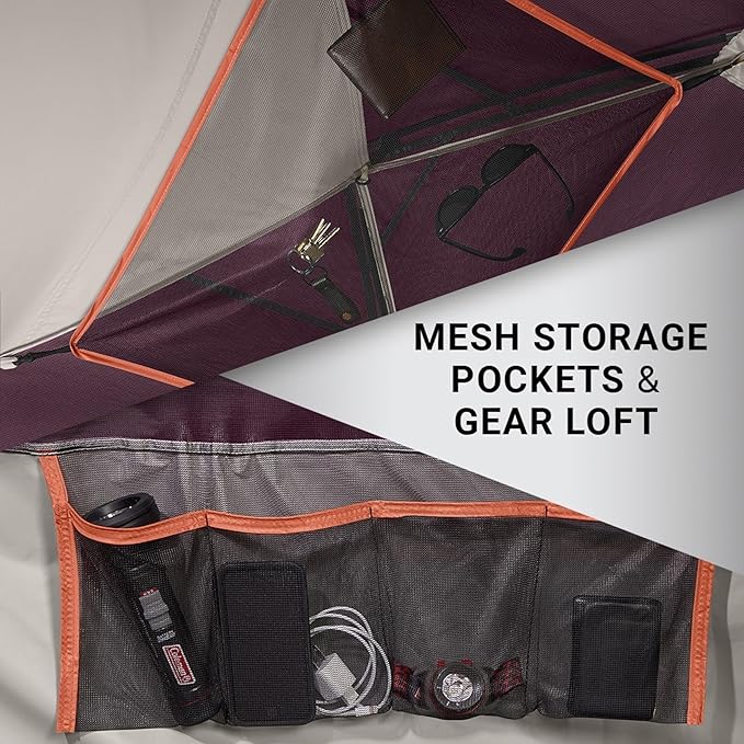 Coleman Skydome Tent with 5 Minute Setup,Weatherproof Tent with Rainfly & Carry Bag, 20% More Headroom Than Traditional Canopies