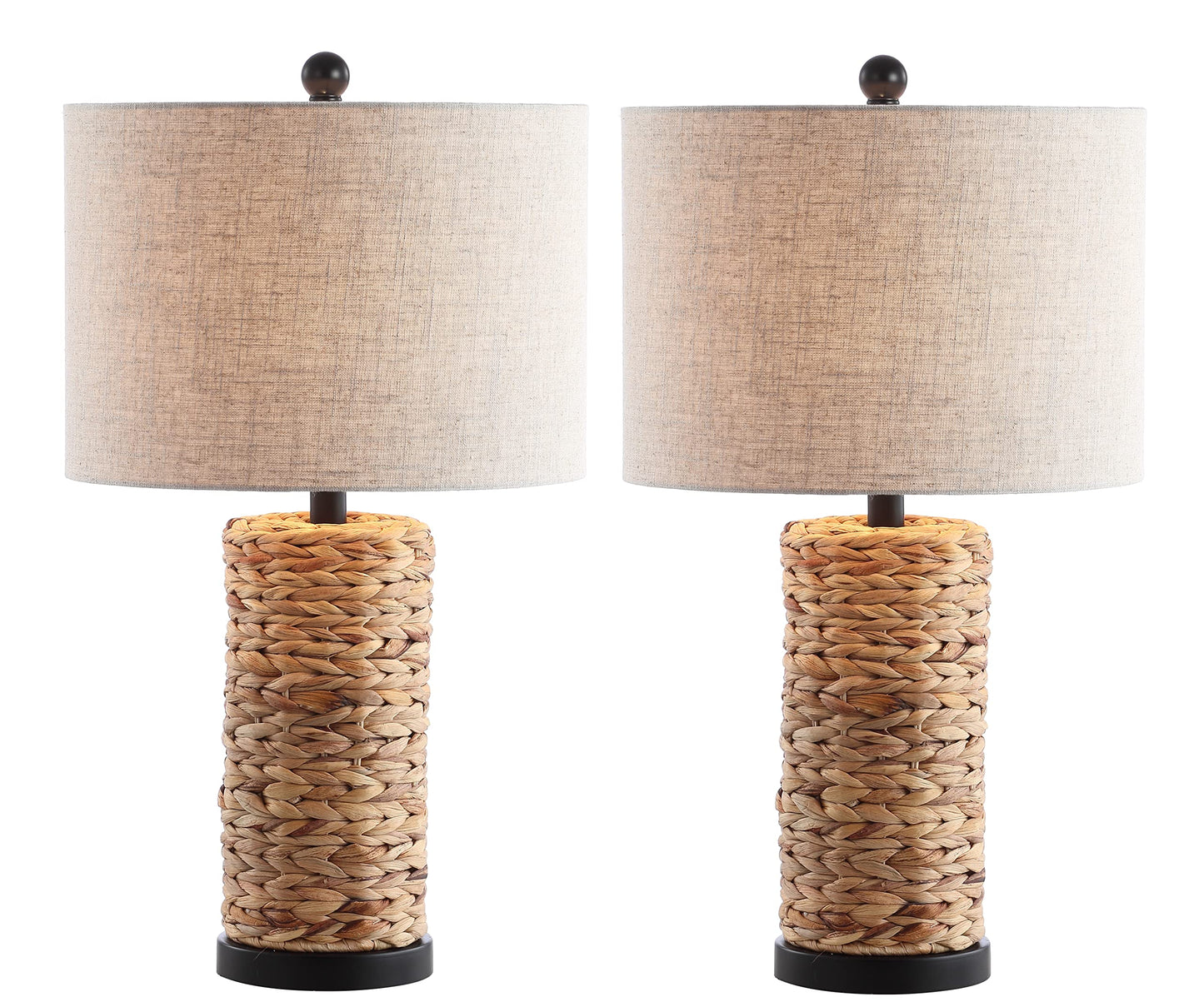 JONATHAN Y Set of 2 Table Lamps Elicia 25in Sea Grass LED Natural Model JYL6502A-SET2 for Bedroom, Living Room, Office