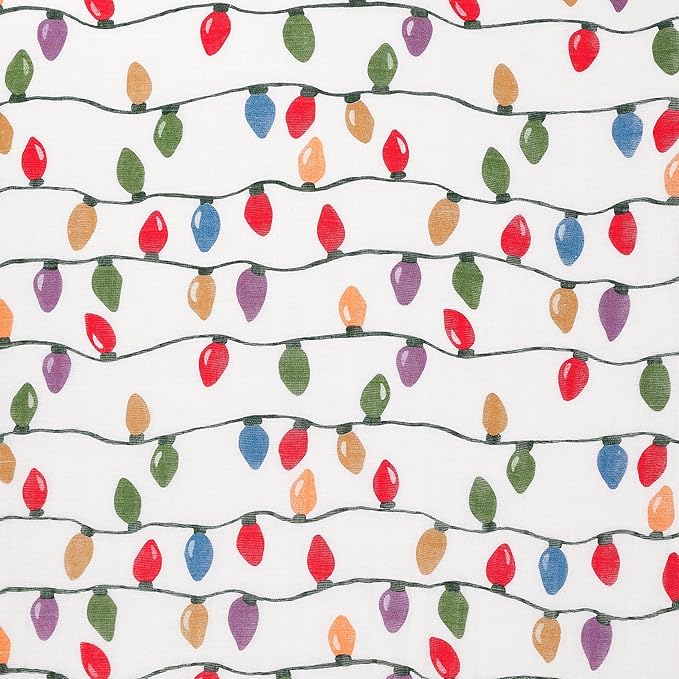 Little Unicorn Fitted Crib Sheet | 100% Cotton Muslin | Super Soft | Sized for Standard Baby Crib & Toddler Mattress | Machine Washable | 52” x 28” x 6” (Christmas Bulbs)