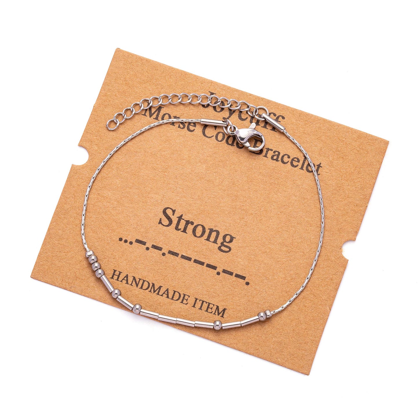 JoycuFF Strong Morse Code for Women Sister Mom Best Friend Inspirational Bracelets for Friendship Motivational Gifts Encourageme
