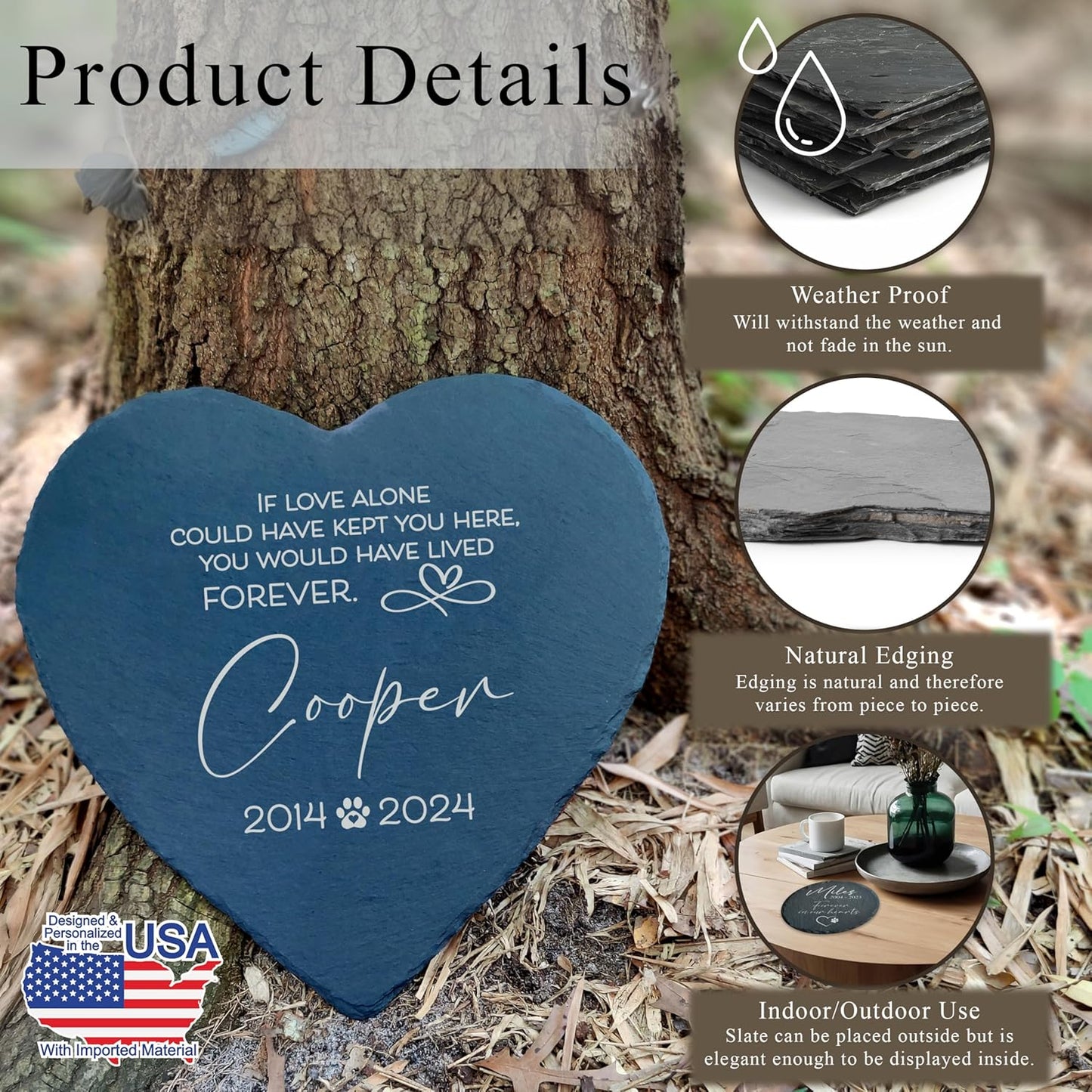 Dog Memorial Gifts for Loss of Dog, Cemetery Decorations for Grave, Pet Loss Sympathy Gift, Personalized Remembrance Garden Stone, Cat Lovers Heaven Grave Markers Bereavement Headstone (A05H)