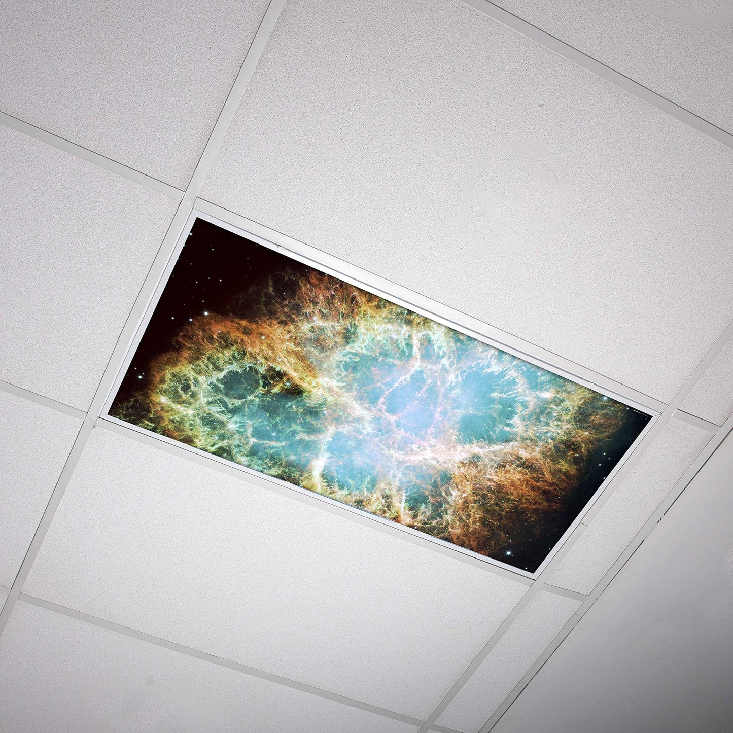 OCTO LIGHTS Fluorescent Light Cover - Backlit Film Insert 2x4 (22.38inx46.5in) Crab Nebula, Pack of 1