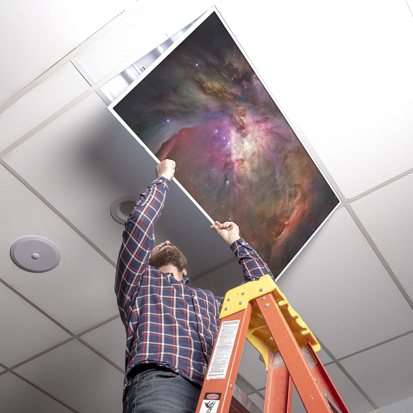 OCTO LIGHTS Fluorescent Light Cover enhanced Backlit Film Insert 2x4in Interstellar Gases Model 005 Pack of 1