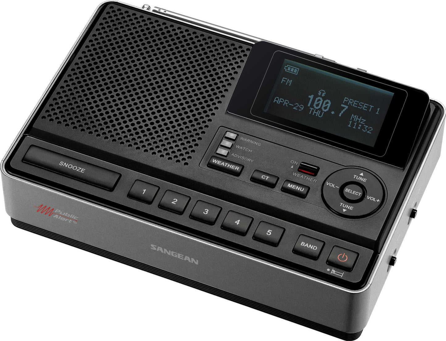 Sangean Cl-100 Noaa, S.A.M.E And Public Alert Certified Weather Alert Table-Top Radio With Am/Fm-Rbds, And Eeprom Back Up For Pr