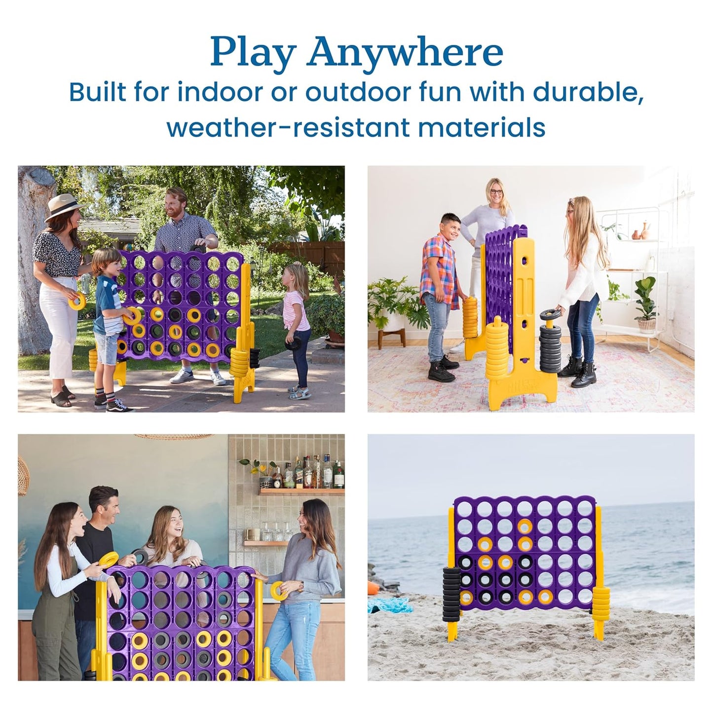 ECR4Kids Jumbo 4-To-Score, Giant Game, Purple/Gold