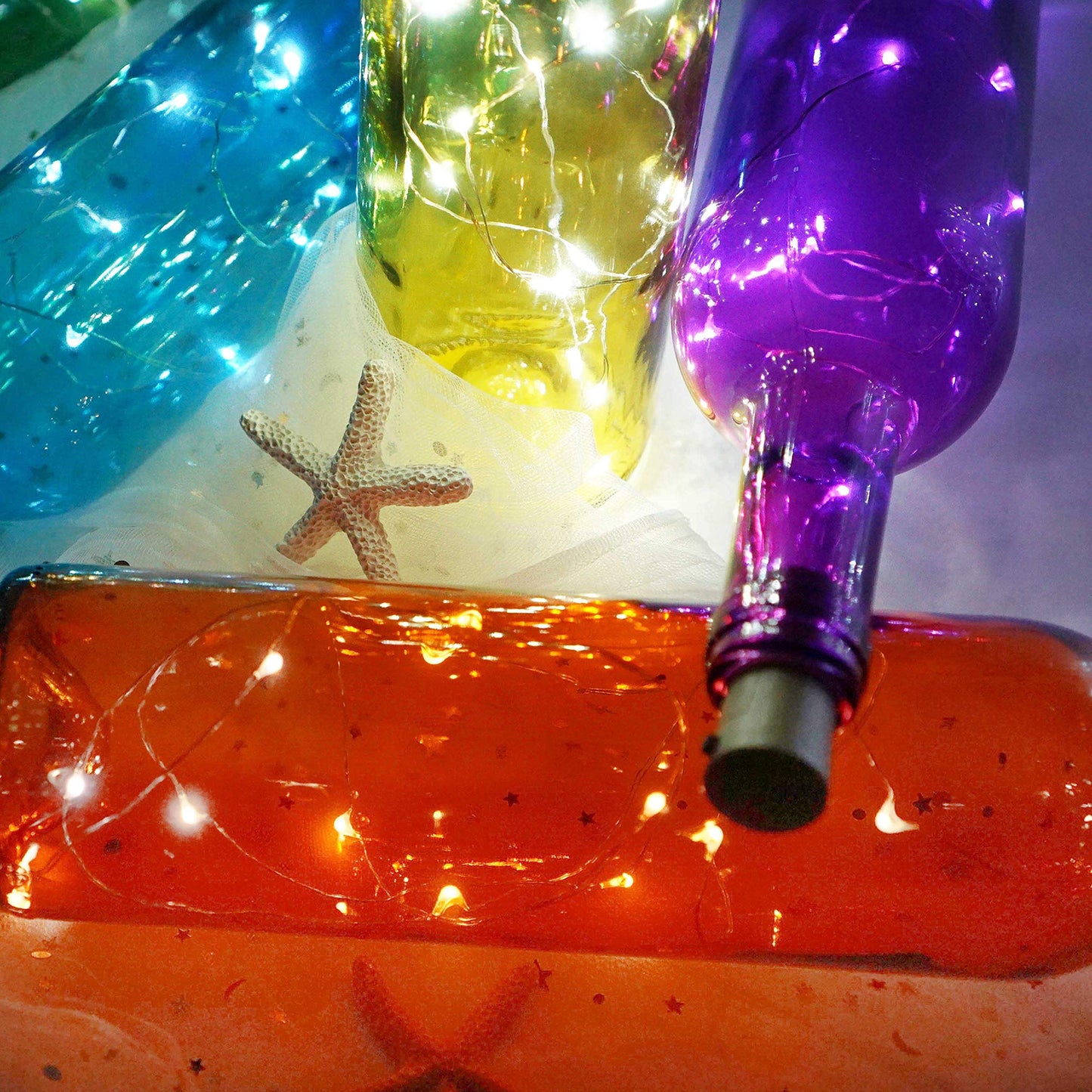 LoveNite Wine Bottle Lights, 20 LED Cork Shape Silver Wire, Warm White Fairy String Lights for DIY, Party, Decor, Christmas, Wedding