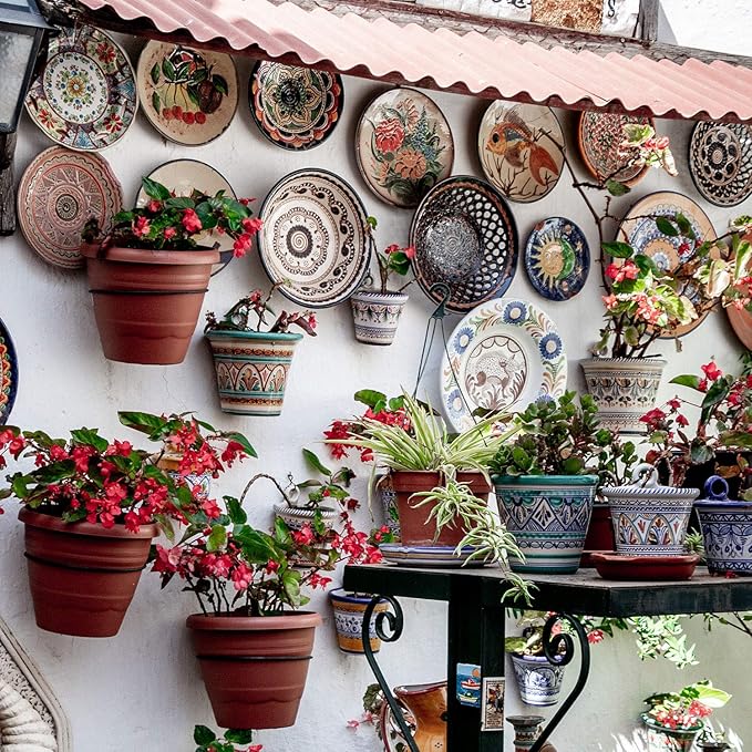 Hotop 12 Pieces Plate Hangers for Wall 8/12/14 Inch Stainless Steel Wire Invisible Plate Hangers Heavy Duty Display Holders with 12 Pieces Hooks for Wall Decorative(Gold)