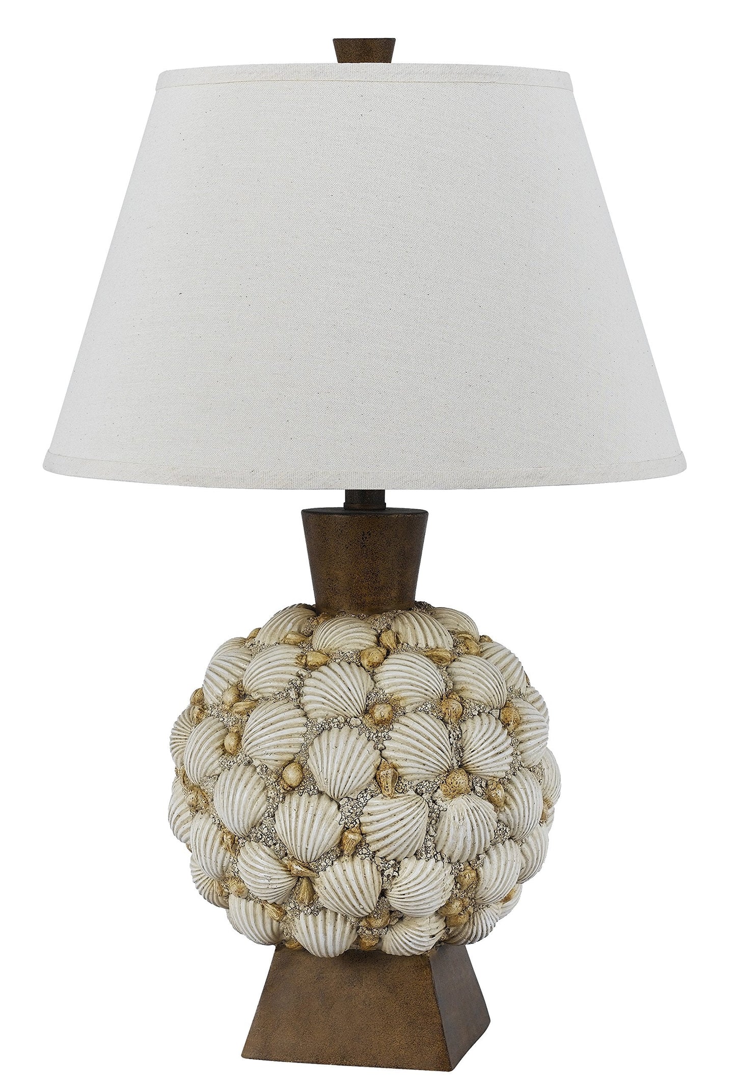 Cal Seashell Resin Table Lamp 150W 15.88x15.88x25in Model BO-2614TB Color Shell
