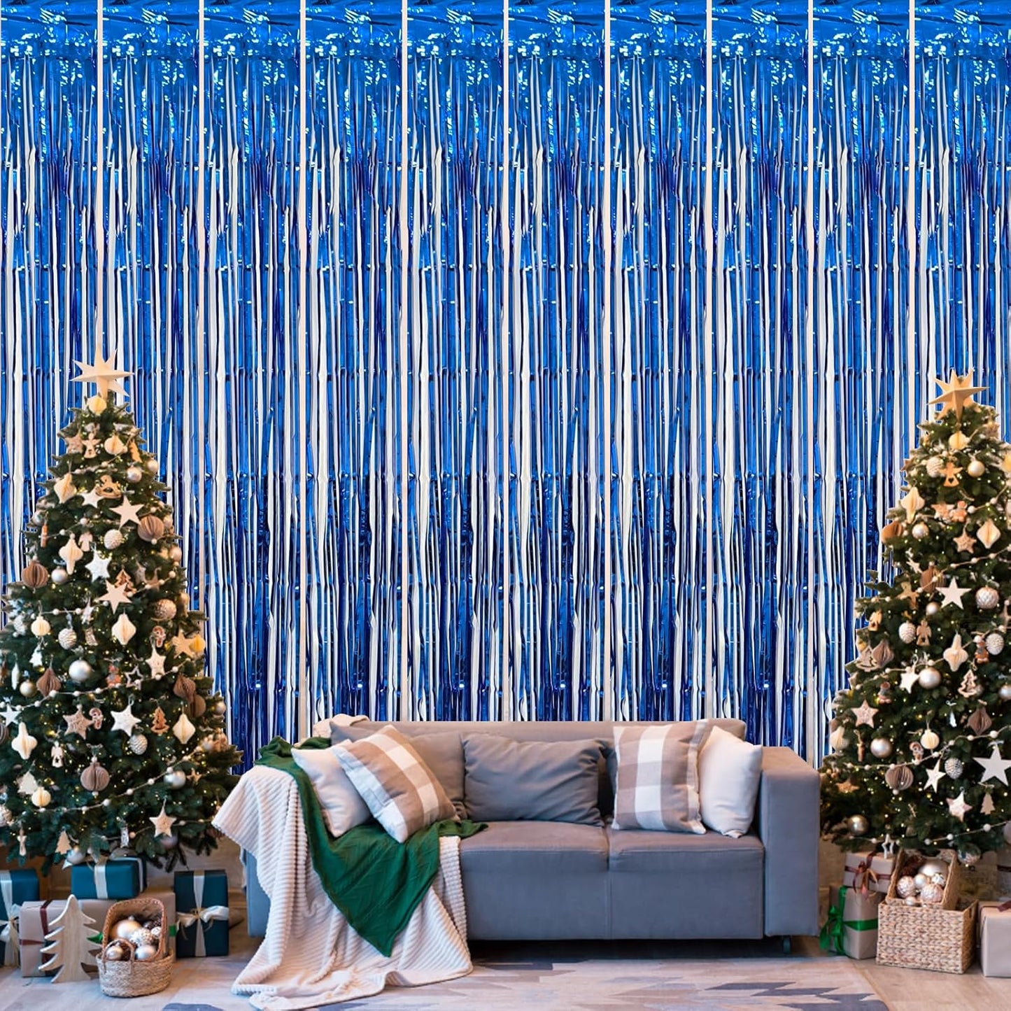 Foil Curtain Backdrop Metallic Tinsel Foil Fringe Curtains Photo Booth Props for Birthday Wedding Engagement Bachelorette Christmas Holiday Celebration Party Decorations Supplies (lanse-3-fba)