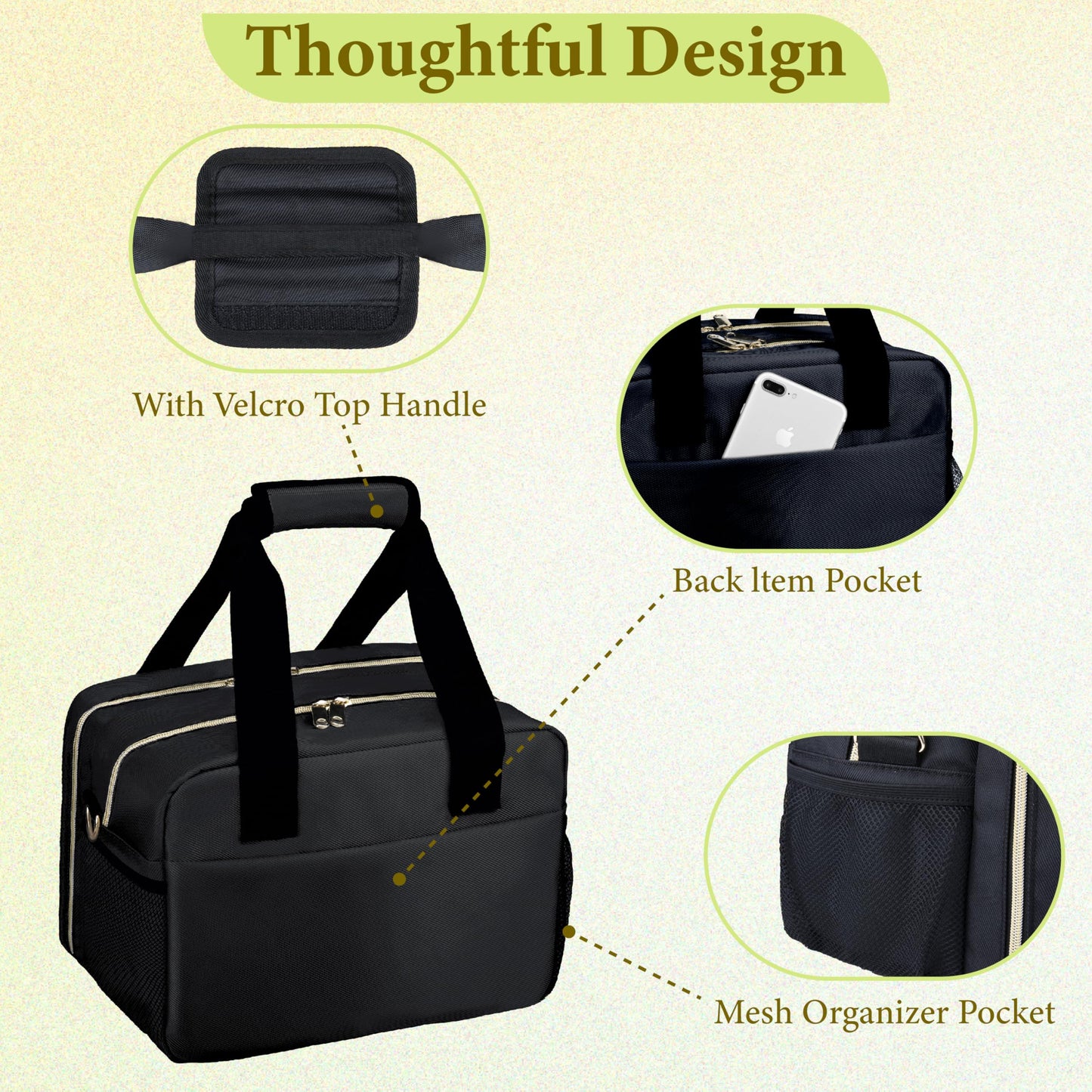Breastmilk Cooler Bag with Ice Pack, Wearable Breast Pump Storage Bag, Insulated Bottle Travel Bag Compatible with Momcozy/Elvie/Willow, Fits Baby Bottles up to 9 Ounce with Shoulder Strap Black Mini
