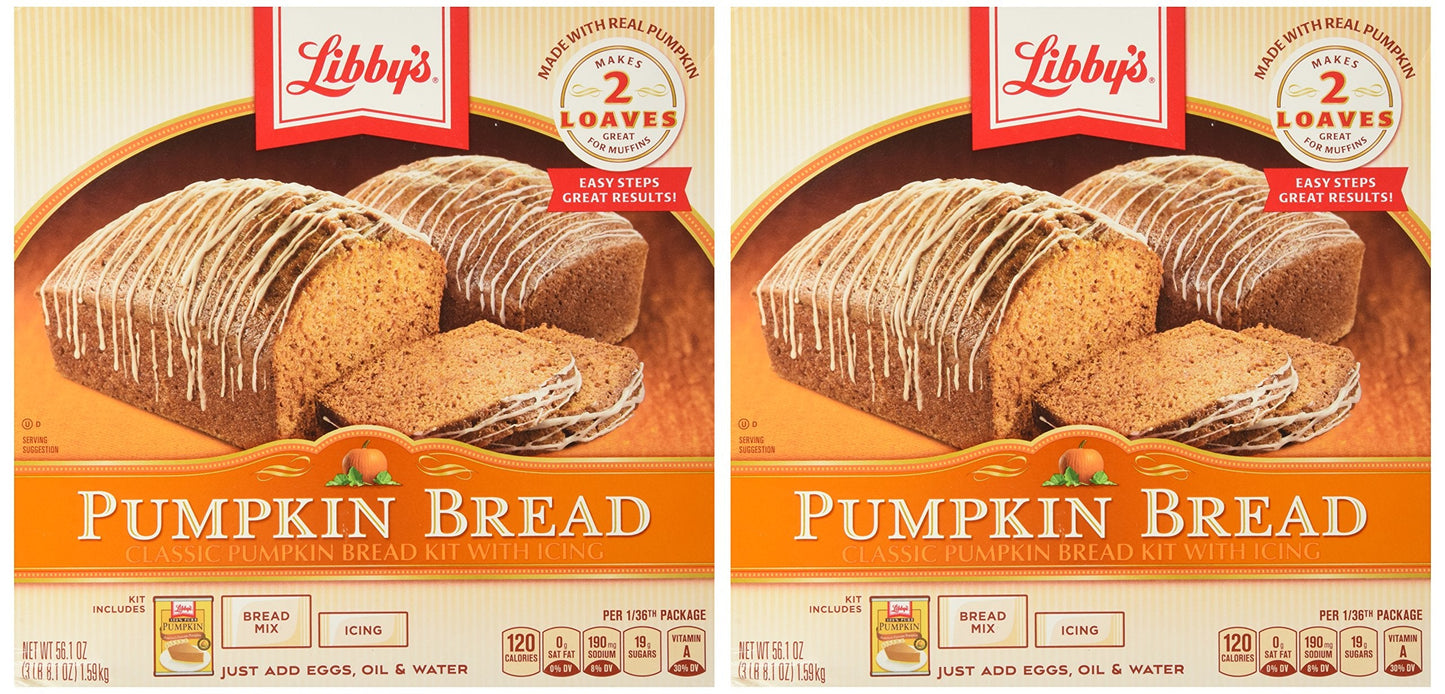 Libbys Pumpkin Bread Kit with Icing, 56.1 Ounce (Pack of 2)