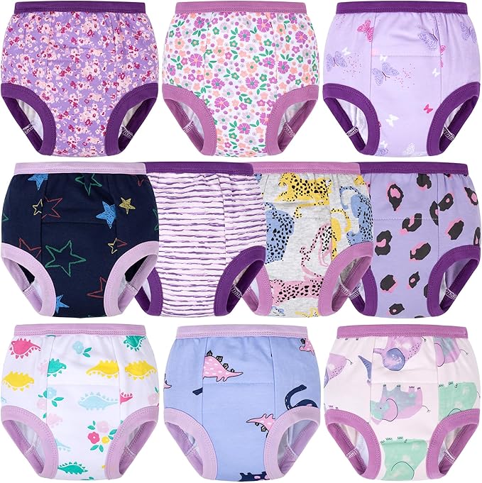 BIG ELEPHANT Toddler Training Pants, Soft Cotton Absorbent Training Underwear for Baby Boys & Girls