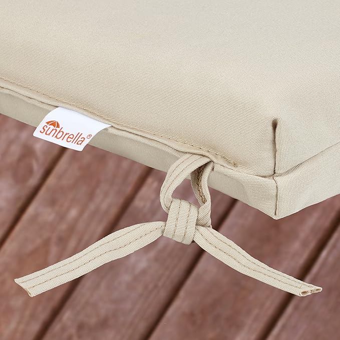 Sorra Home Sunbrella Bristol Square Chair Cushion (Set of 2) - Fade & Water Resistant, Outdoor & Indoor Patio Seat Cushion with Plush Foam - Canvas Teal (20" x 20" x 2.5")