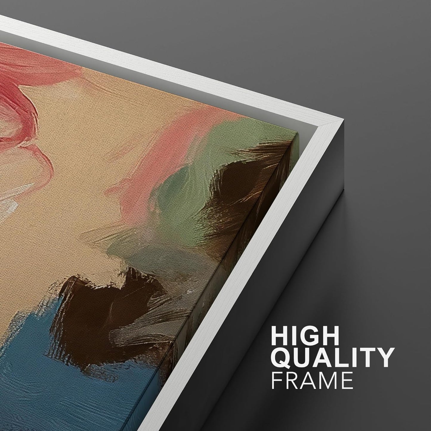 SIGNWIN Framed Wall Art Print Set Colorful Abstract Brushstroke Vibrant Illustrations Modern Art Rustic Relax/Calm Multicolor for Living Room, Bedroom, Office - 24"x36"x2 WHITE