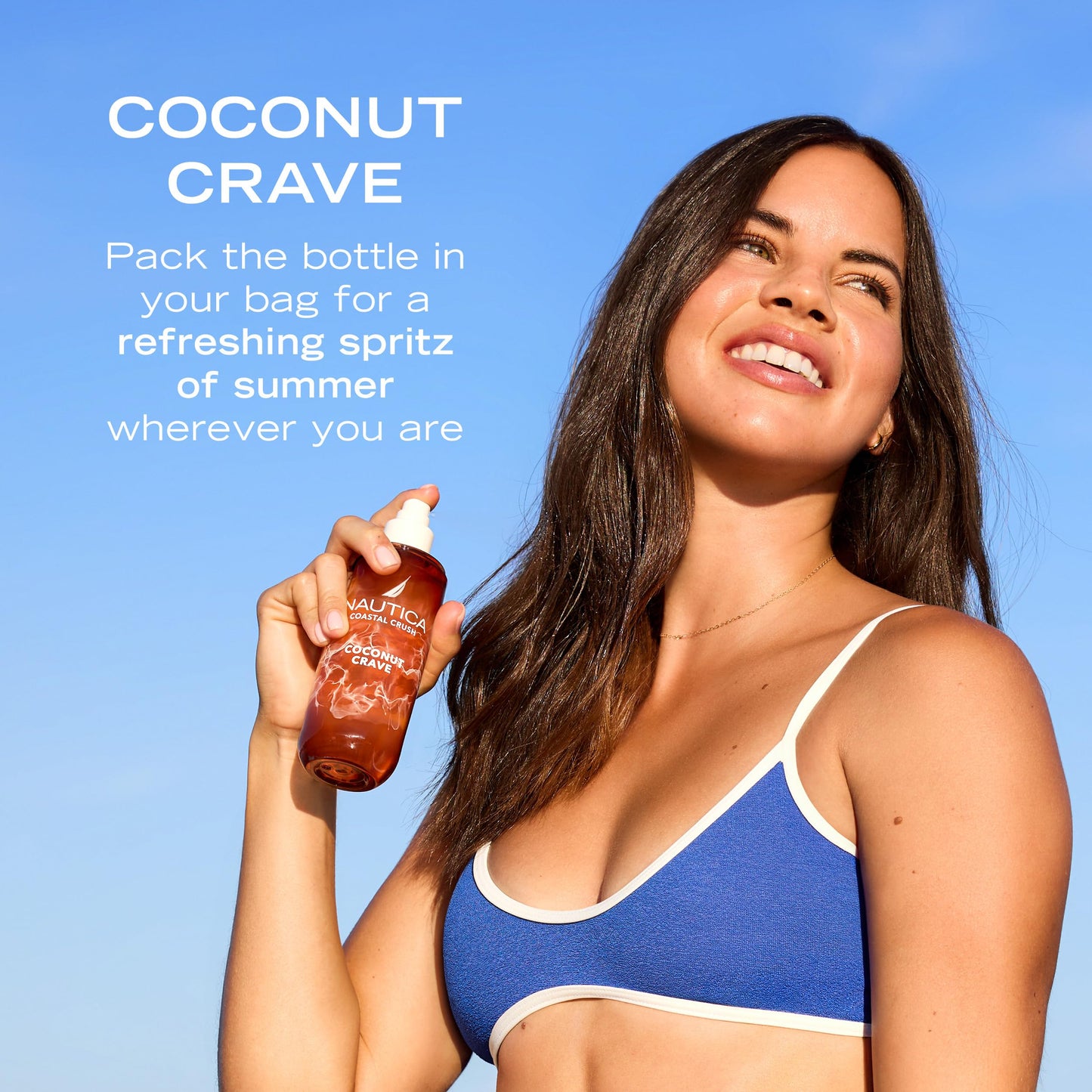 Nautica Coconut Crave, a Fruity Gourmand Hair & Body Mist for Women, Notes of Coconut, Apple and Cedarwood, Long Lasting, 8.0 fl oz