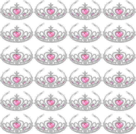 Zhanmai 24 Pcs Tiara Crown Set Princess Crown for Girls Plastic Tiaras Dress up Costume Party Favor Accessories Kid Birthd...
