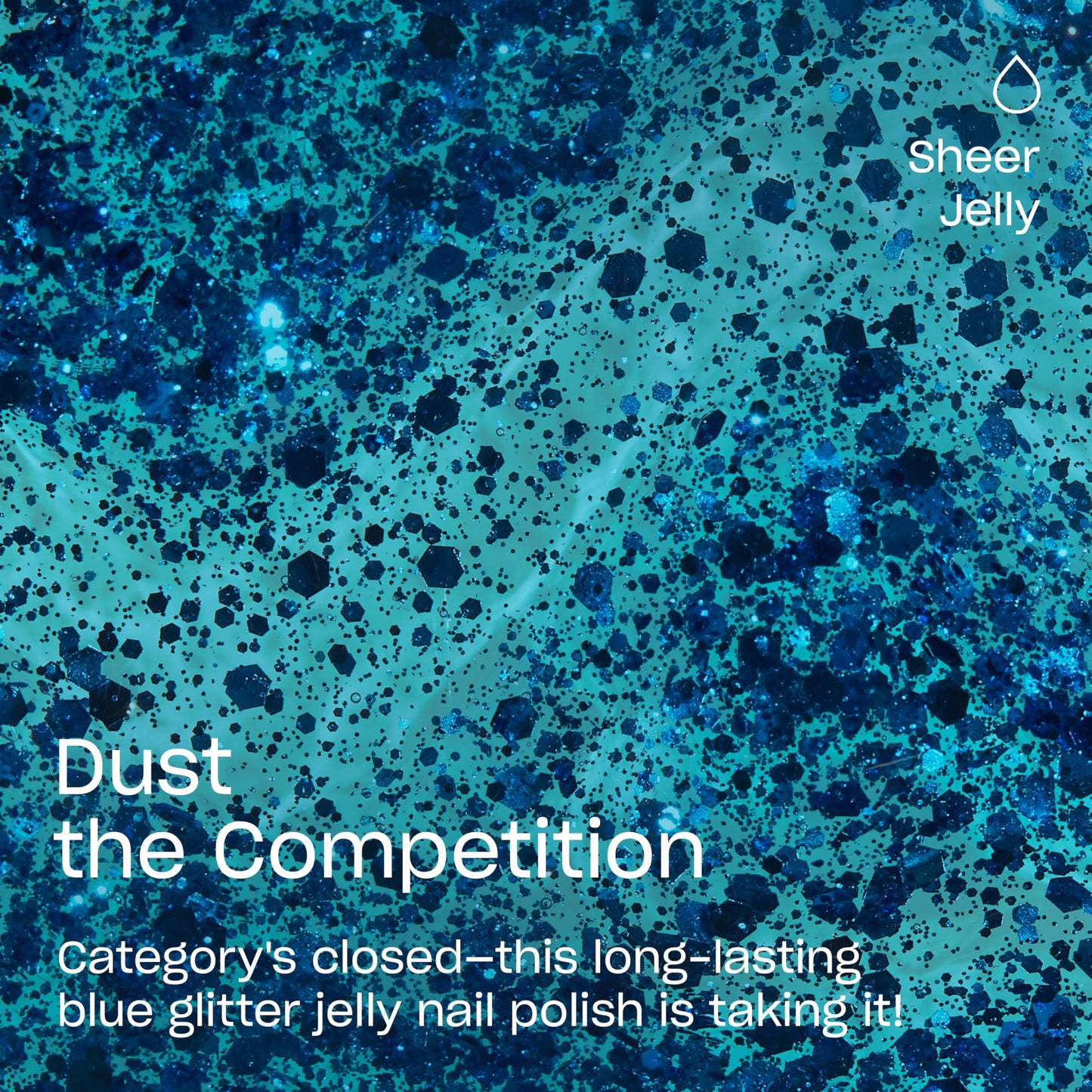 OPI Infinite Shine Dust the Competition | Jelly Dark Blue Glitter Long Wear Gel Like Nail Polish | Make 'Em Jelly! Collection |