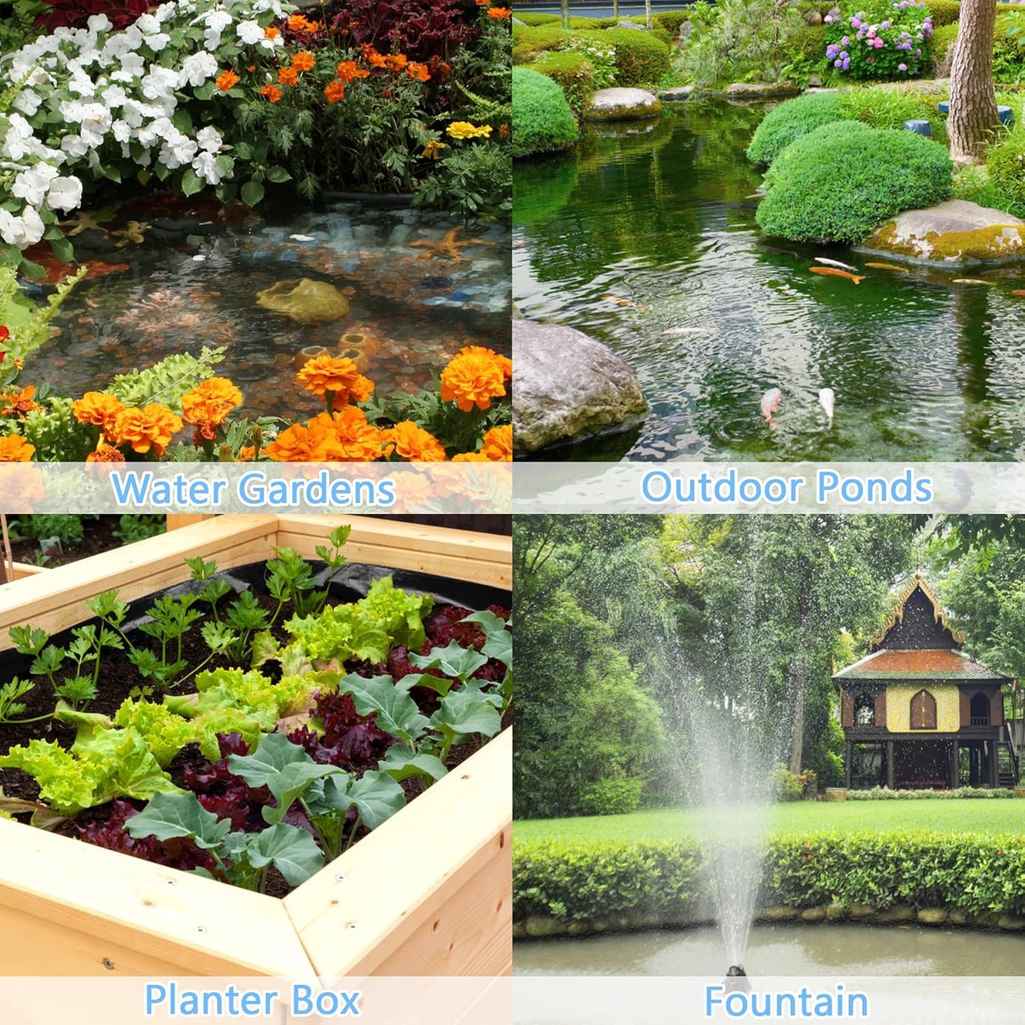 Reinforced PE Pond Liner 20 x 25 FT, 28 Mil Sun Resistant Preformed Pond Liner, Hemmed Edge with Buttonholes Liner for Outdoor Large Ponds, Fish/KOI/Duck Pond, Garden Waterfall, Waterscape, Black