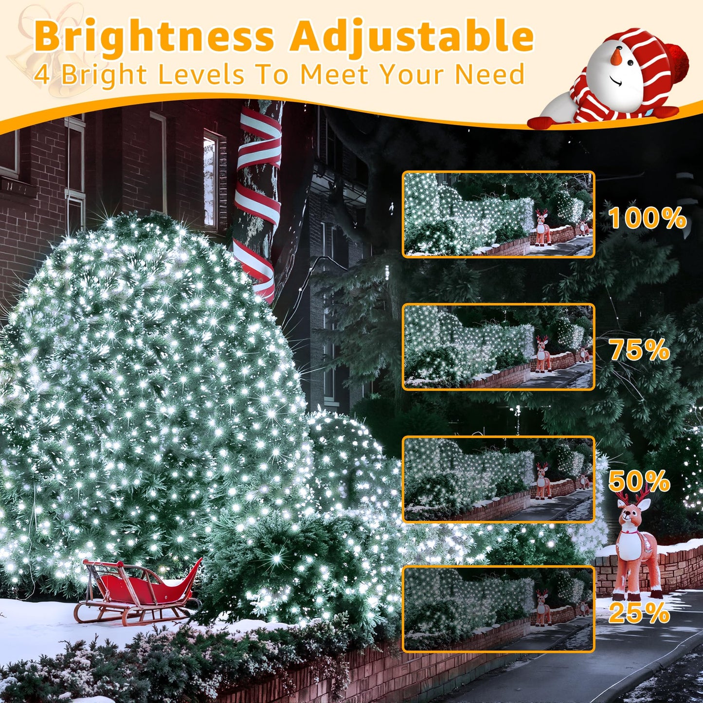 Ollny Net Lights Outdoor Mesh Light  210Led 10X7Ft Green Wire Christmas Net Lights  Ip67 Waterproof  8 Modes Plug In Bush Light For Tree Shrubs Outside Patio Decorations  Cool White