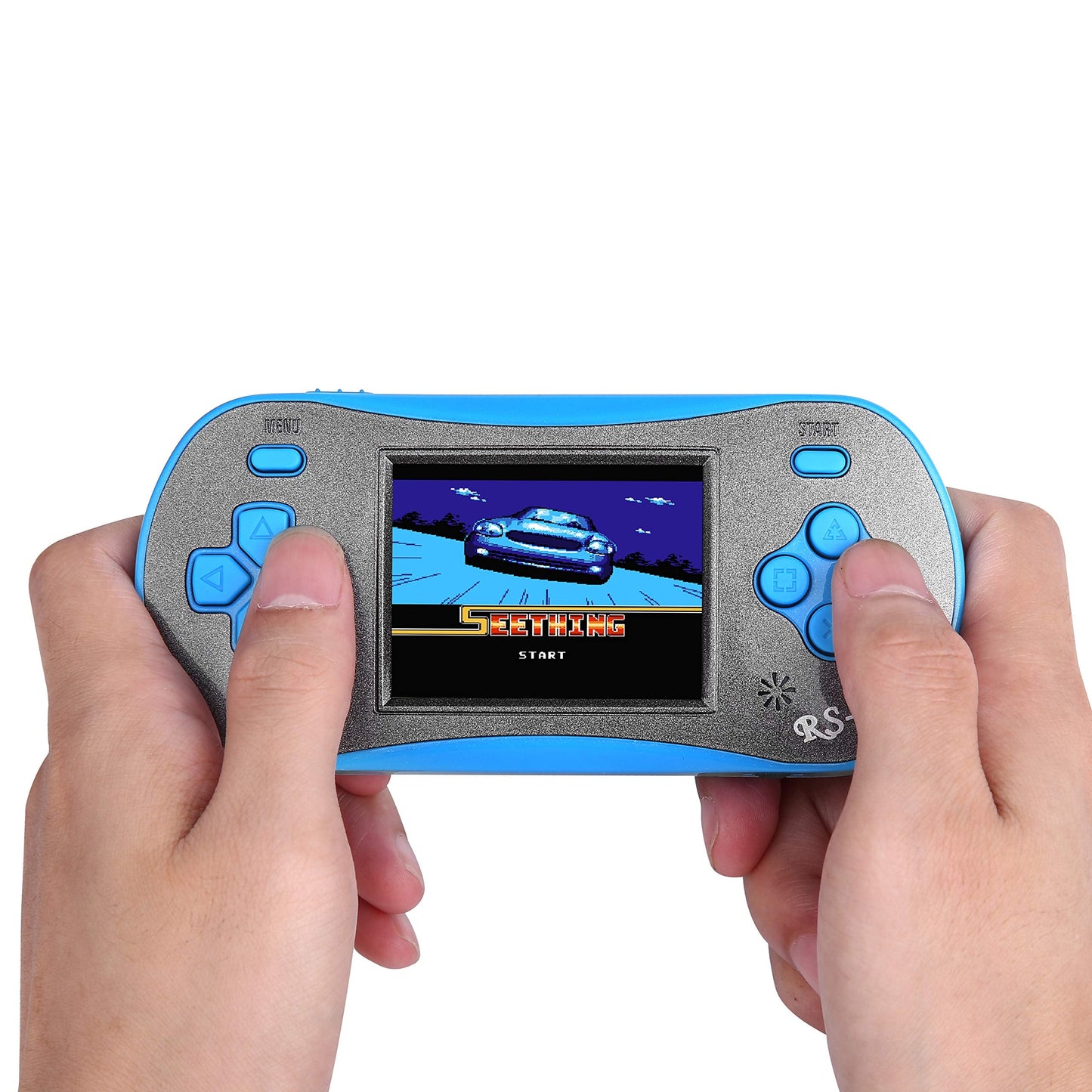 FAMILY POCKET Handheld Game Player for Kids Adults, RS16 Portable Classic Game Controller Built-in 260 Game 2.5 inch LCD Retro Arcade Video Game System Children's Birthday Gift-Blue