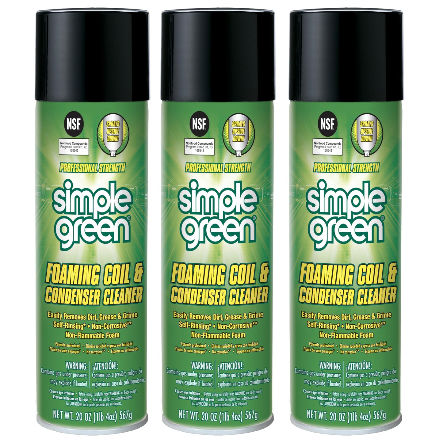 Simple Green Foaming Coil Cleaner 20oz Aerosol (Pack of 3)